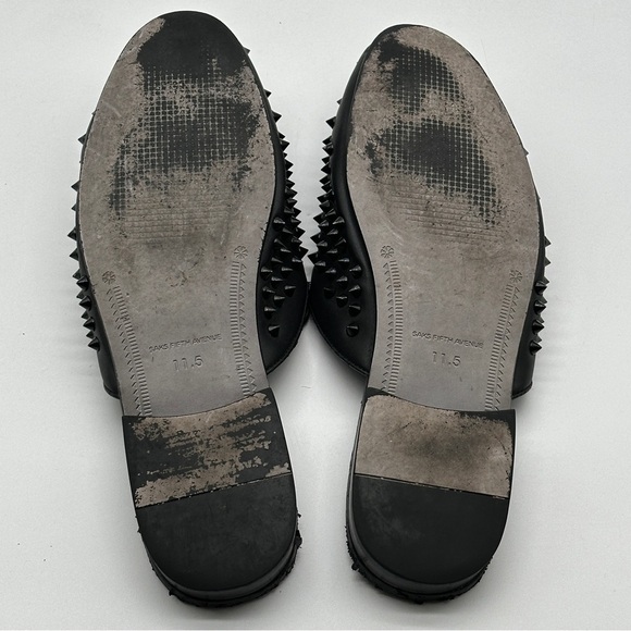 Saks Fifth Avenue Rudy Metal Spikes Slip on mule loafers shoes size 11.5 - Picture 10 of 13